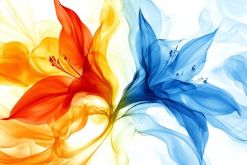 Aufkleber - Vibrant abstract floral artwork with flowing colors, symbolizing artistic creativity, nature’s beauty, and dynamic elegance in modern design, Generative AI