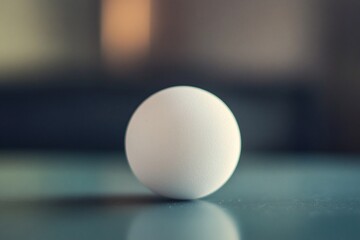 Wall Mural - single white egg on a dark surface.