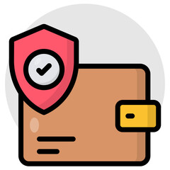 Wall Mural - A billfold accessory icon, vector design of secure wallet