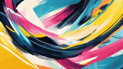Poster - An abstract painted background featuring vibrant colors in a graffiti street art style.