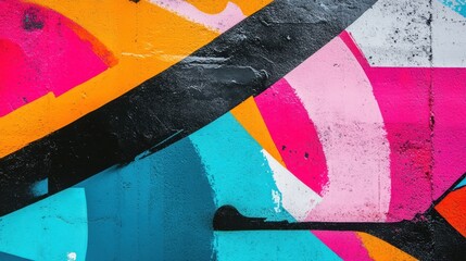 Poster - An abstract painted background featuring vibrant colors in a graffiti street art style.