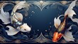 © MHC_Design - border frame of beautiful japanese koi fish background, graphic resource