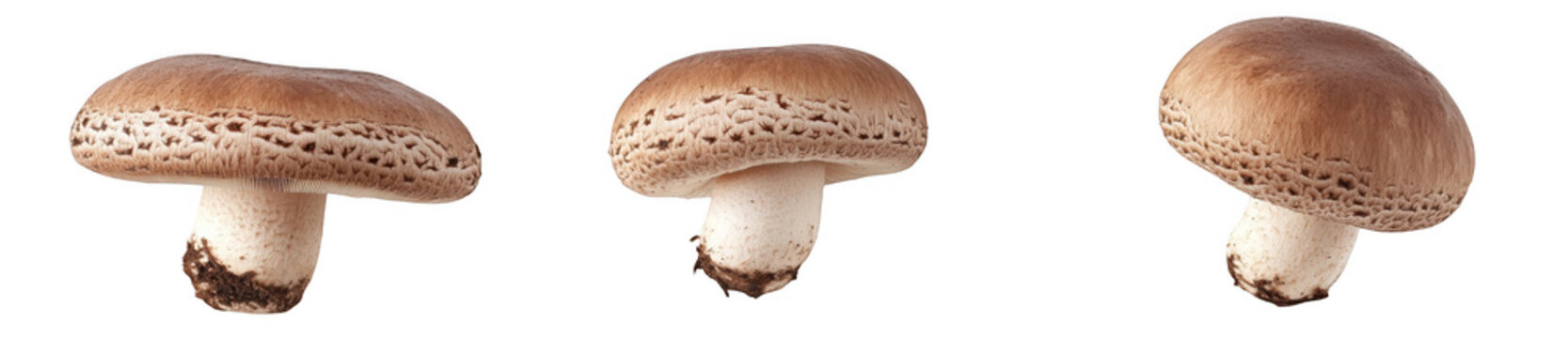 Mushroom, brown in color, isolated on a white background