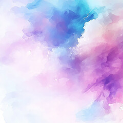 Fototapete - Watercolor splash of purple, pink, and blue paint spreading on white backdrop