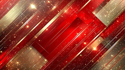 Poster - Red Gold Abstract Background Luxury Geometric Design Sparkle Glitter Texture