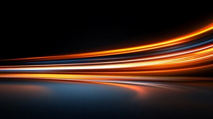 Leinwandbilder - Abstract curved streaks of light against a dark background
