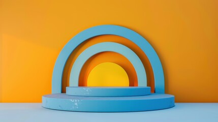 Poster - Explore a modern abstract backdrop featuring geometric shapes and a vibrant color palette perfect for product displays.
