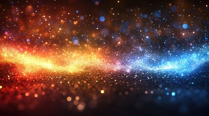 Wall Mural - fiery and icy sparkles swirl in cosmic space