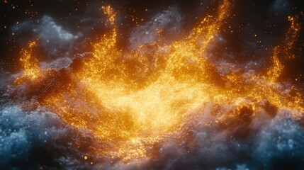 Wall Mural - fiery cosmic cloud eruption