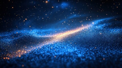Wall Mural - glittering cosmic wave flows across dark space