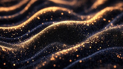 Wall Mural - golden glittering texture waves