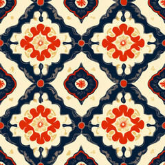 Wall Mural - seamless eastern floral abstract pattern background