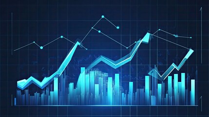 Poster - Trade chart with crypto currency on an exchange background