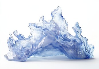 Poster - Abstract representation of flowing water showcasing dynamic movement and translucent blue hues, capturing the essence of nature's fluidity and beauty