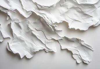 Poster - Abstract White Paper Texture with Crumpled Details for Creative Backgrounds and Design Projects