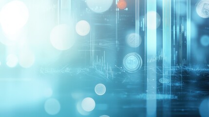 Poster - Abstract financial data display, blurred background bokeh.  Possible use for business, technology, or investment themes