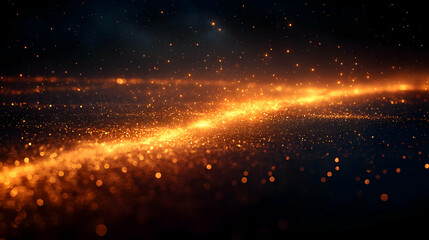 Poster - Abstract Glowing Orange Particles Background