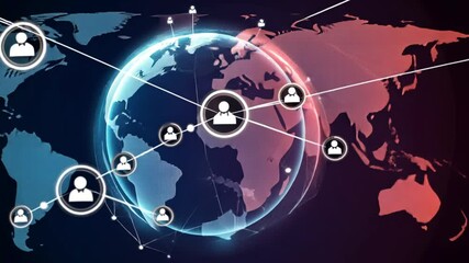 Poster - Global Connectivity Network Illustrating Digital Communication