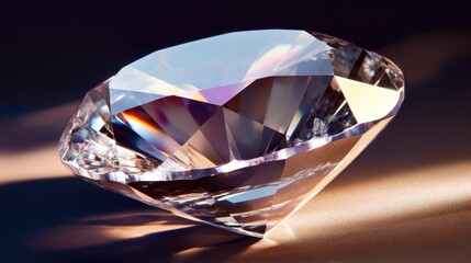 Poster - Giant diamond crystal in an artistic, creative composition with shimmering light reflections.