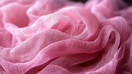 Wall Mural - pink fabric draped, textured close-up shot