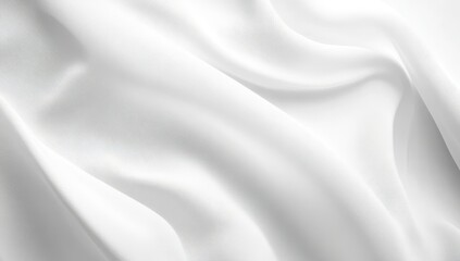 Poster - Elegant Smooth White Silk Fabric Draped in Soft Waves, Perfect Texture for Fashion, Background, and Textile Design Inspiration and Presentation Ideas