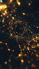 Poster - abstract network of glowing connections in dark background
