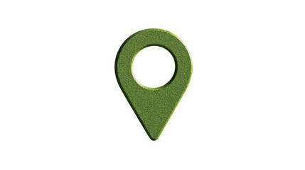 Poster - Green grass location pin showing eco-friendly travel and sustainable tourism on transparent background