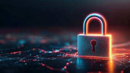 Poster - High-security lock set against a dark background representing digital security and protection concepts