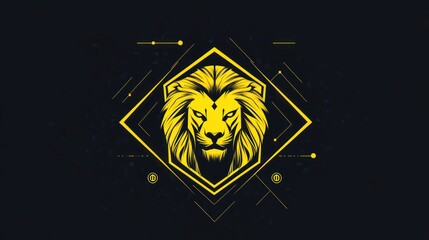 Poster - Abstract Lion Head Design, Modern Graphic Art, Digital Illustration, Background Use