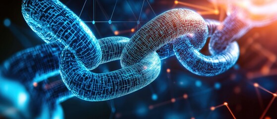 Poster - An intricate chain set against a glowing background creating a striking visual that symbolizes strength and connection