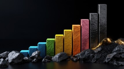 Aufkleber - A series of colorful blocks are stacked on top of each other