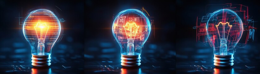 Poster - Glowing light bulb symbolizing innovative ideas and creative concepts illuminating the potential of thought processes