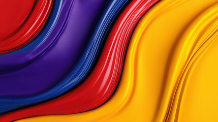 Poster - Colorful Swirling Paint Pattern in Vibrant Hues of Red, Yellow, Purple, and Blue Abstract Design