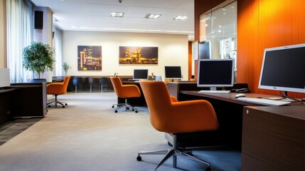 Poster - An Interior View of a Modern Open Office Workspace