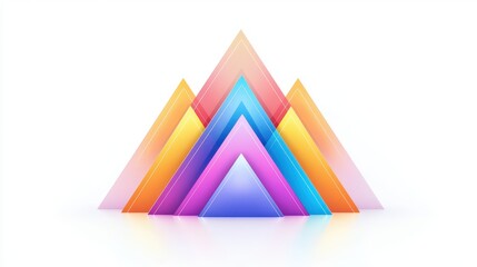 Poster - 3D minimal rays icon, bright and symmetrical, smooth gradient effect, isolated on white, HD professional stock.