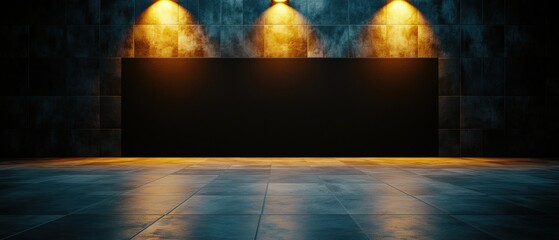 Poster - Room with three unique lights creating a play of shadows and illuminating the space with a modern touch