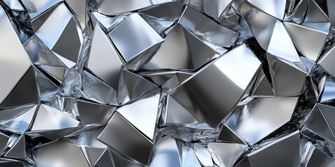 Poster - Shattered Glass Fragments Create a Reflective Mosaic in Abstract Design During Daylight