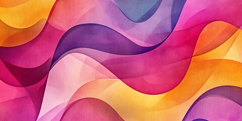 Poster - Colorful Abstract Waves Creating a Vibrant and Dynamic Pattern With Soft Gradients in Warm Hues