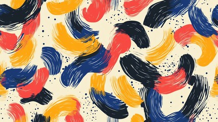 Poster - Colorful Abstract Design Featuring Dynamic Brush Strokes Against a Light Background