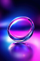 Poster - Crystal Sphere on Colorful Background with Reflections and Soft Light Effects