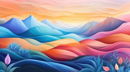 Poster - An evocative piece of art showcasing a vibrant landscape with hidden shadows, symbolizing the journey of confronting fears and embracing vulnerability through creative work