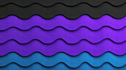 Aufkleber - Colorful Waves of Textured Paper in Black, Purple and Blue Tones for Creative Backgrounds