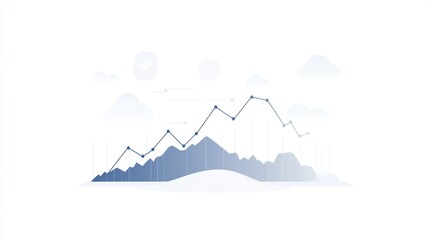 Poster - Abstract graph showing upward trend over time. Business growth concept