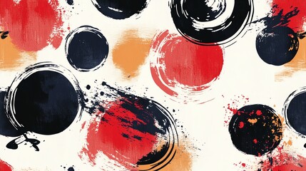 Poster - Abstract Design Featuring Bold Colors and Circular Shapes on a Textured Background Perfect for Modern Decor