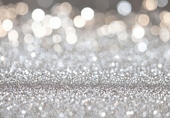 Poster - Shimmering Silver Glitter Background with Bokeh Effects for Elegant Textures and Beautiful Design Projects