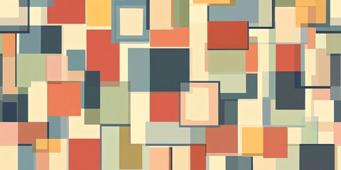 Poster - Colorful Abstract Pattern Featuring Various Rectangular Shapes in a Harmonious Arrangement on a Light Background