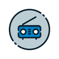 Fototapete - Design Illustration graphic of radio icon with colored line style. Suitable for UI, mobile design, web design, etc.