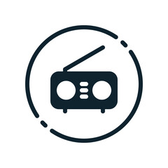 Fototapete - Design Illustration graphic of radio icon with glyph style. Suitable for UI, mobile design, web design, etc.