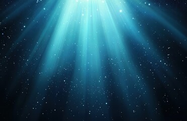 Poster - Soft Ethereal Light Beaming Through Water with Sparkling Particles Creating a Dreamy Underwater Atmosphere in Shades of Blue and Teal