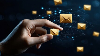 Poster - A hand holding a stack of envelopes